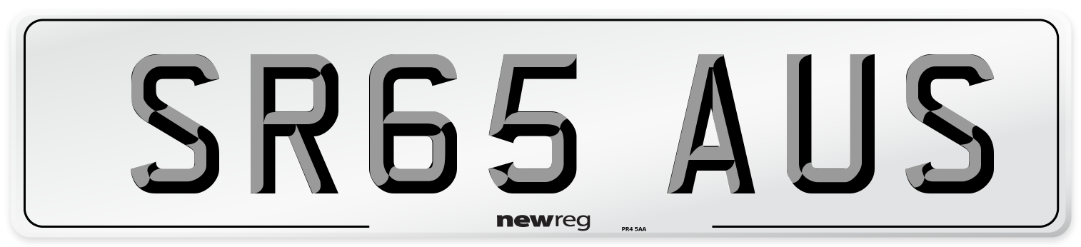 SR65 AUS Number Plate from New Reg
